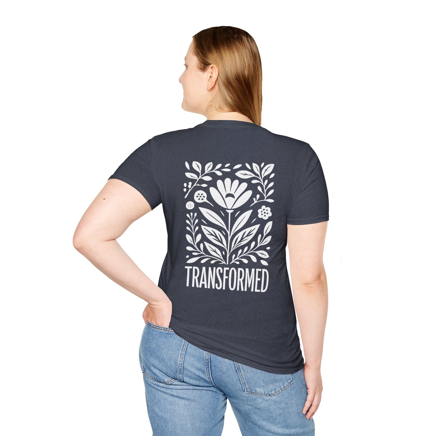 Floral Inspirational 'Transformed' Graphic Tee