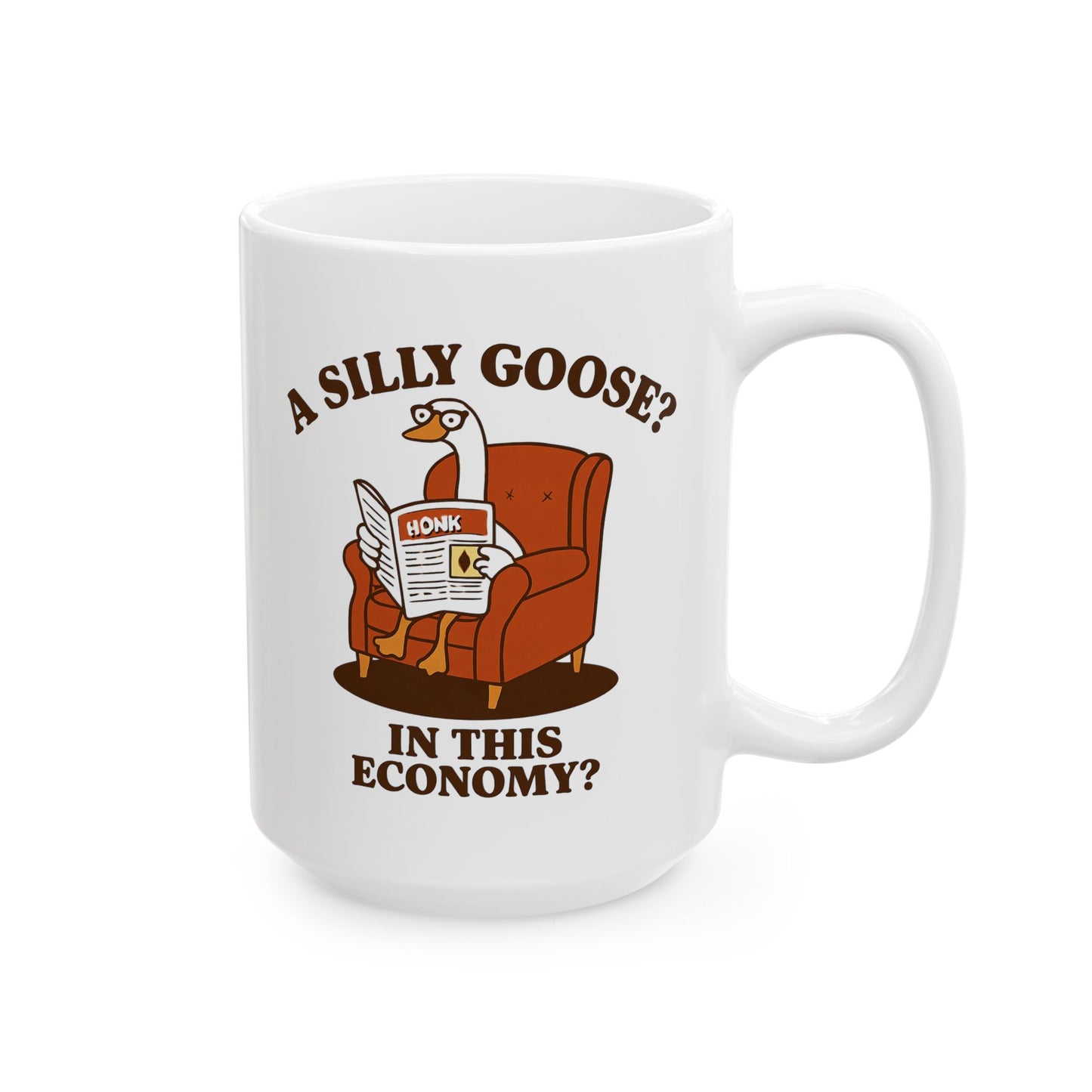 Funny Coffee Mug – “A silly goose? In this economy?” Retro Cartoon Design