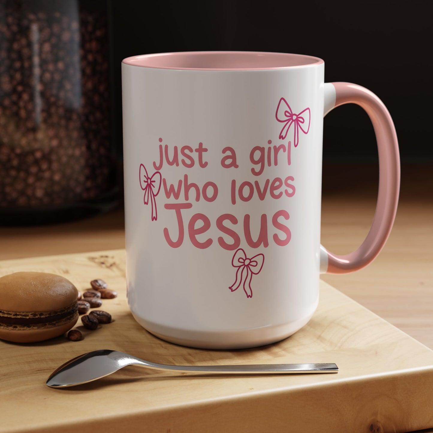 Just a Girl Who Loves Jesus Accent Coffee Mug - Christian Faith Gift (11/15oz)