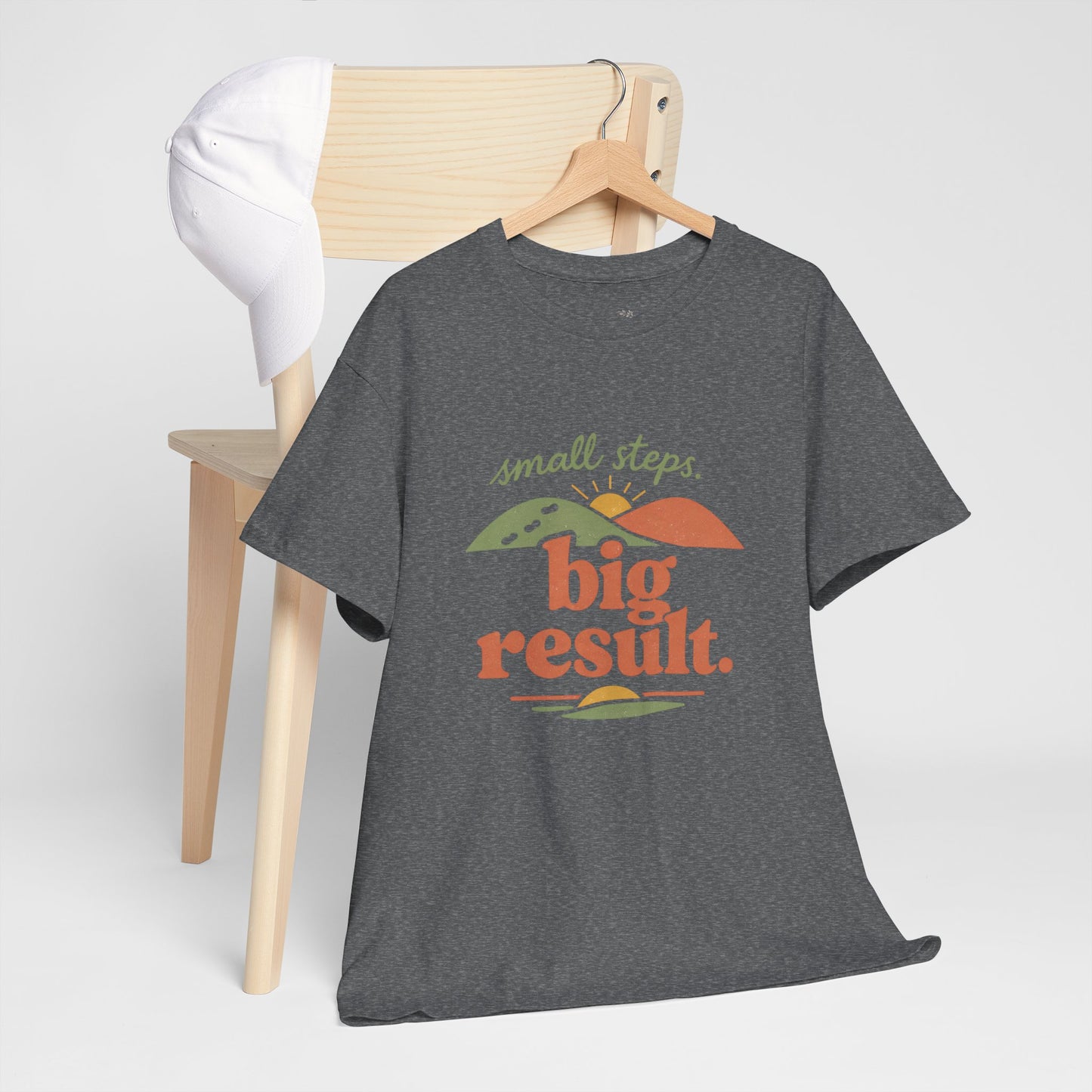T-Shirt — "small steps. big result." Retro Motivational Tee