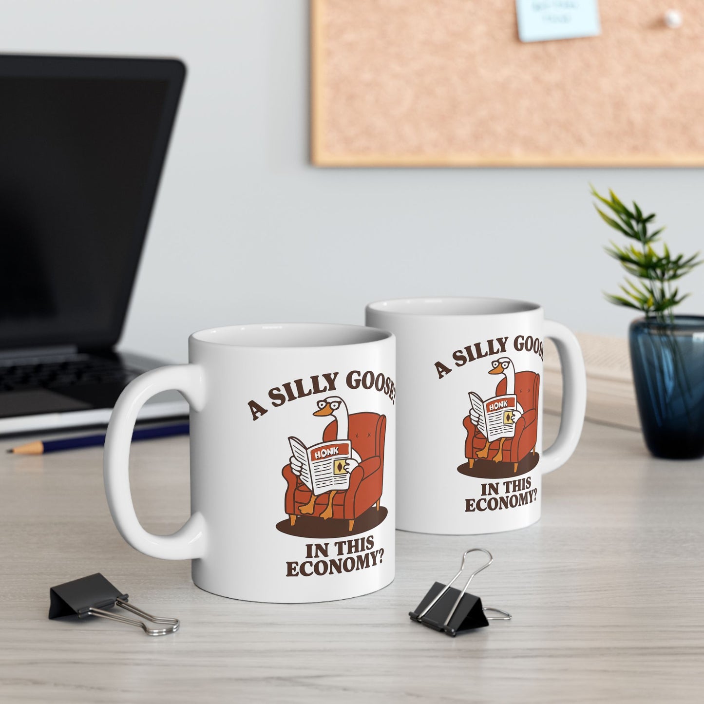 Funny Coffee Mug – “A silly goose? In this economy?” Retro Cartoon Design