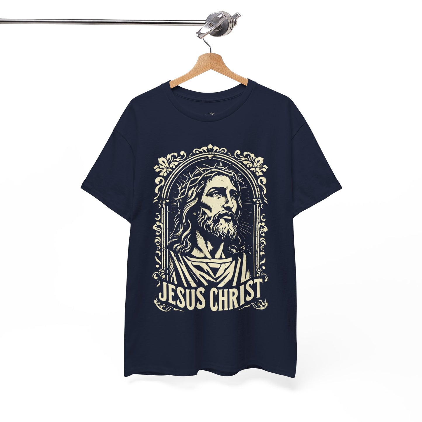 Jesus Christ Front Graphic Tee - Vintage Ornate T-Shirt