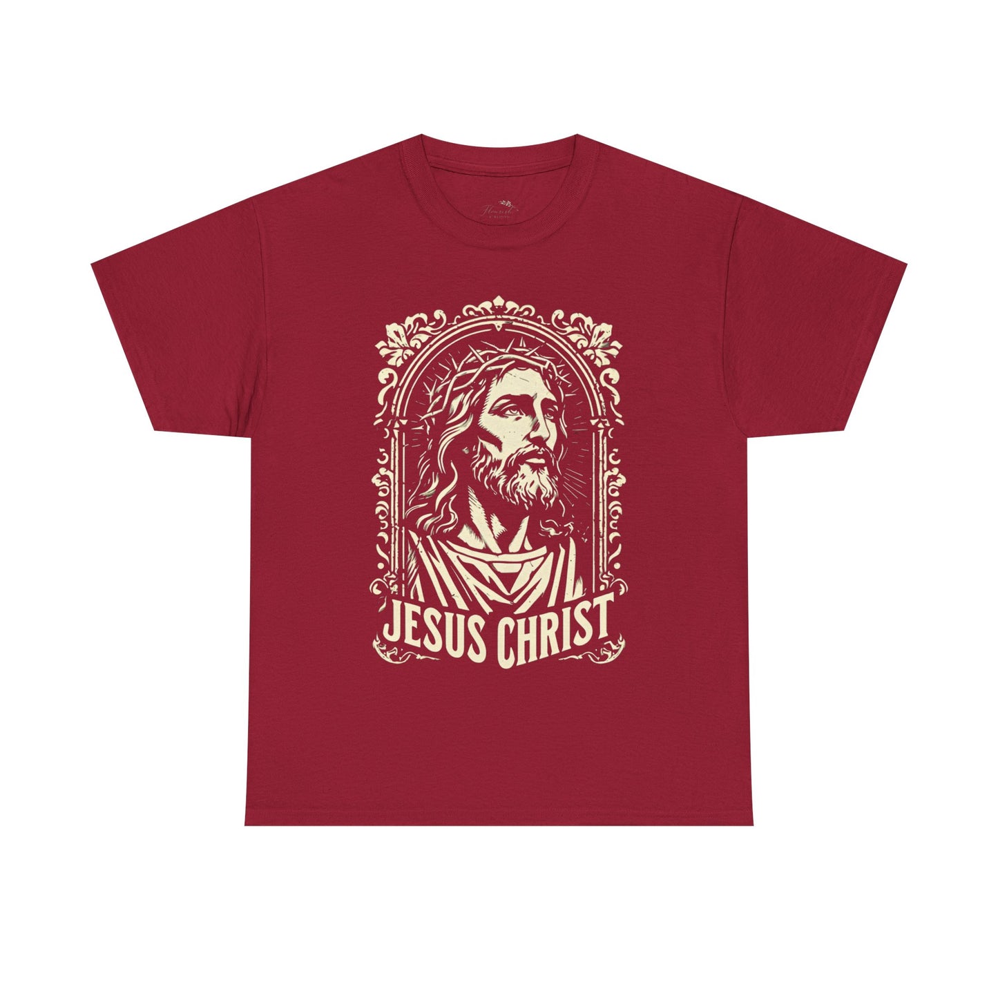 Jesus Christ Front Graphic Tee - Vintage Ornate T-Shirt