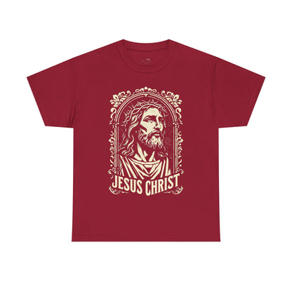 Jesus Christ Front Graphic Tee - Vintage Ornate T-Shirt