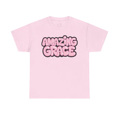 Amazing Grace T-Shirt — Pink Bubble Letter Christian Tee