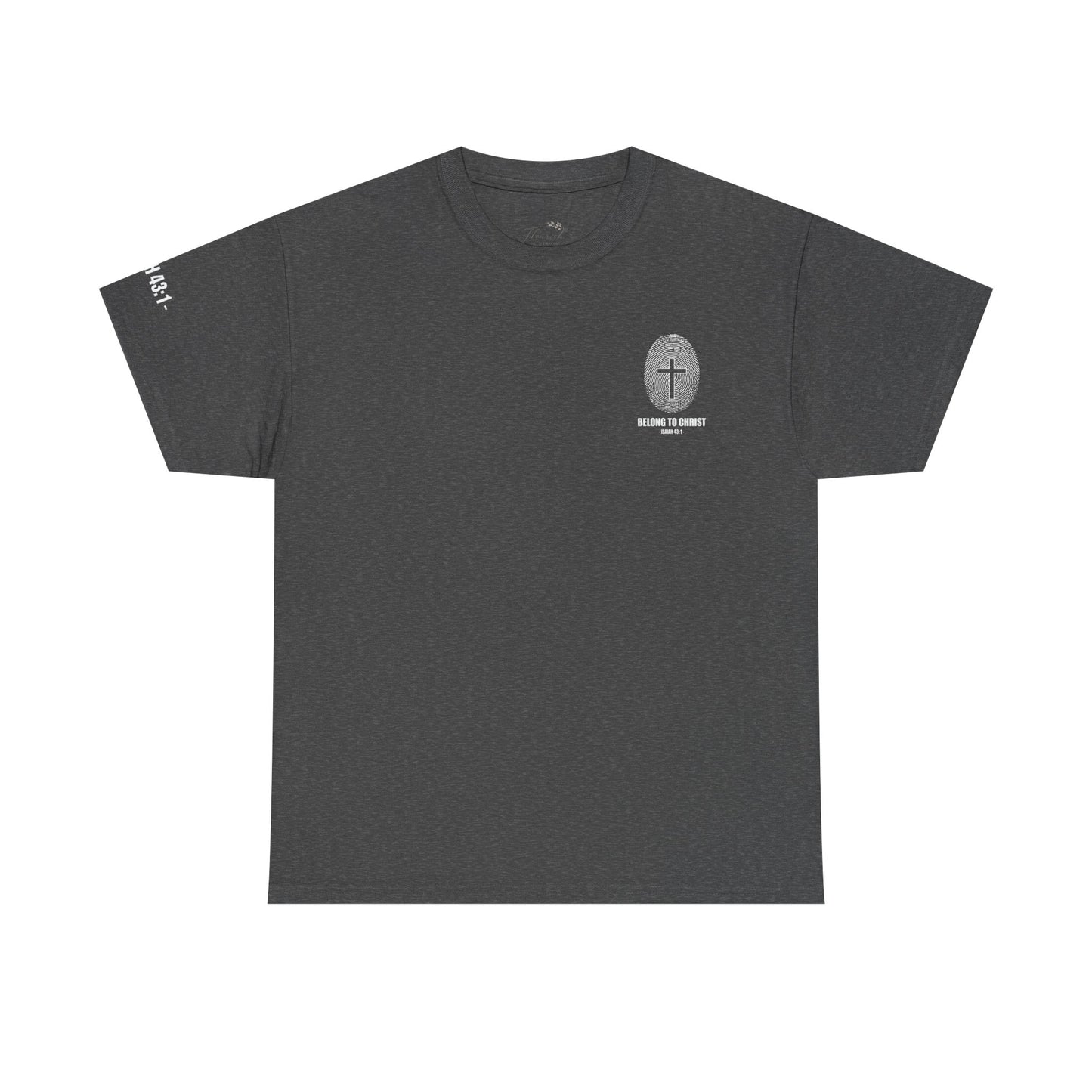 Belong to Christ T-Shirt — Christian Cross Fingerprint Tee (Isaiah 43:1)