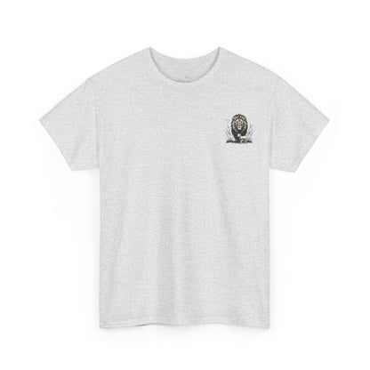 Lion and Lamb Graphic Tee — Protective Lion with Lamb Illustration