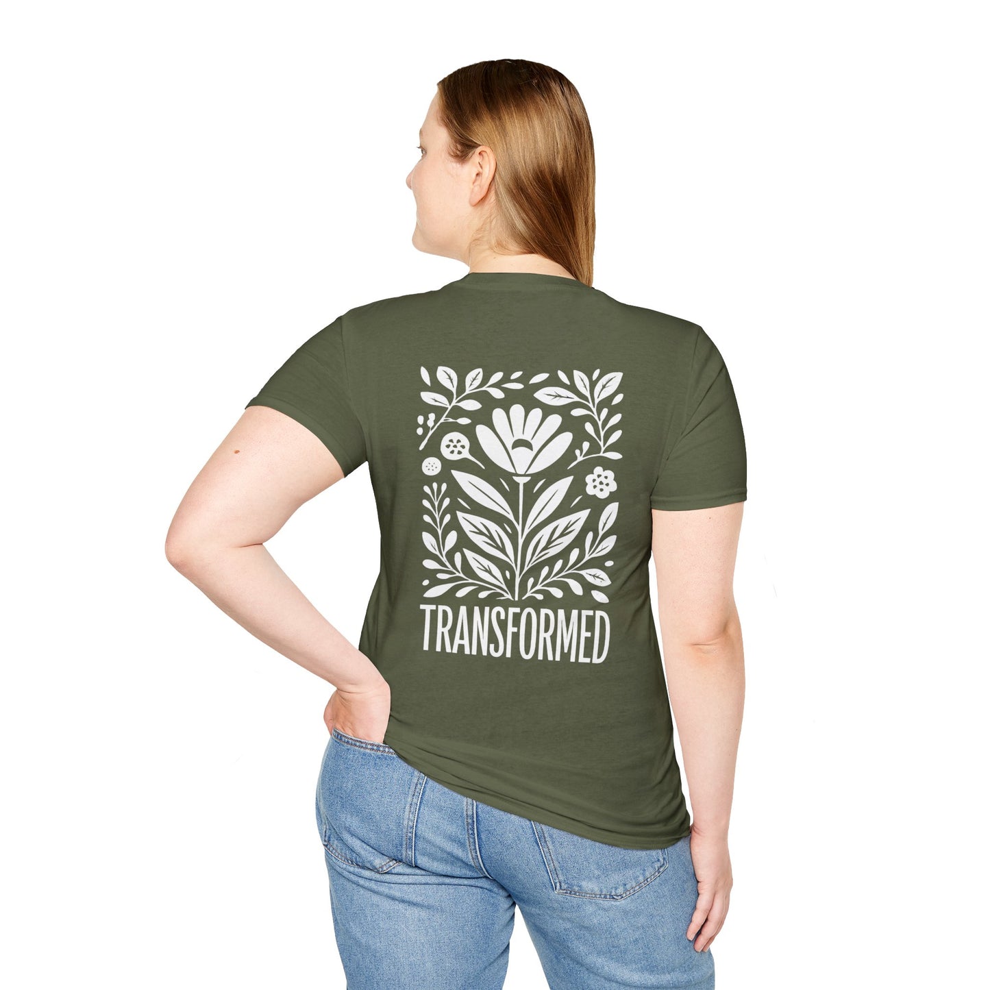 Floral Inspirational 'Transformed' Graphic Tee