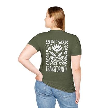 Floral Inspirational 'Transformed' Graphic Tee