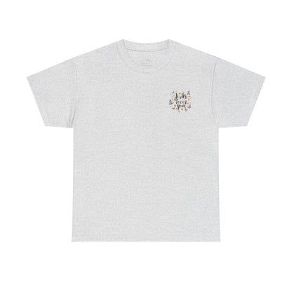 Christian T-Shirt — “Jesus Loves You” Floral Butterfly Tee