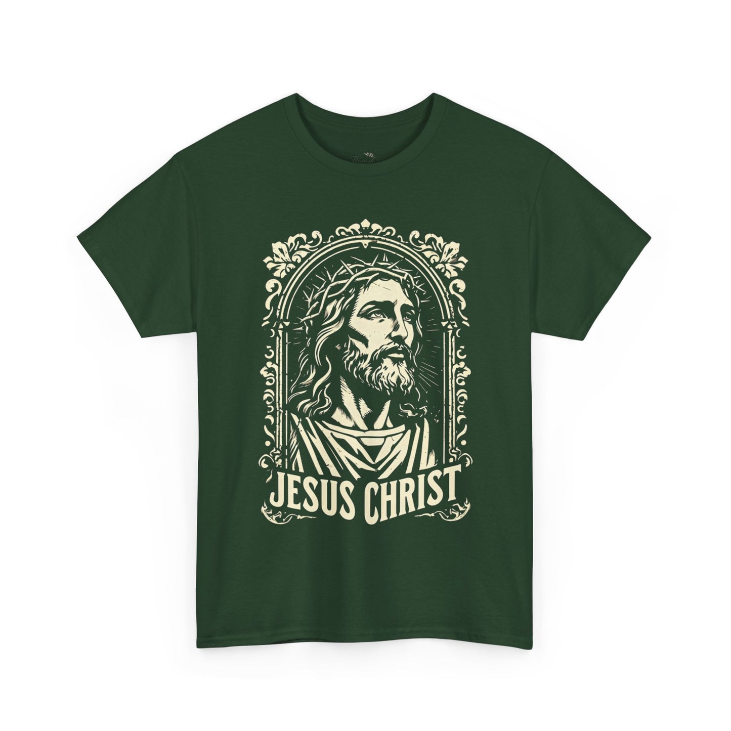 Jesus Christ Front Graphic Tee - Vintage Ornate T-Shirt