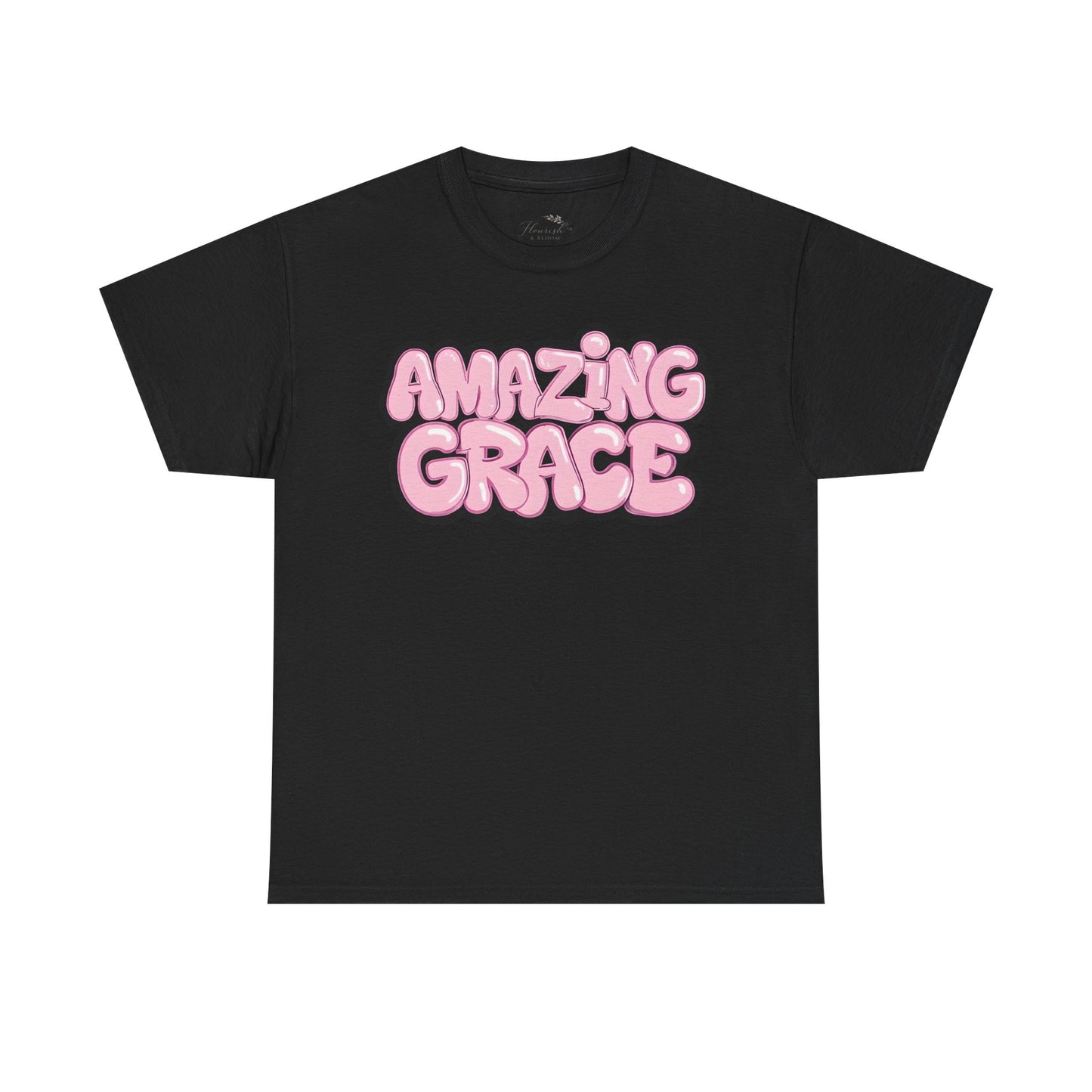 Amazing Grace T-Shirt — Pink Bubble Letter Christian Tee