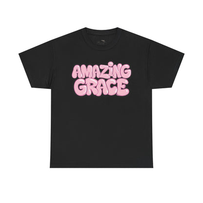 Amazing Grace T-Shirt — Pink Bubble Letter Christian Tee