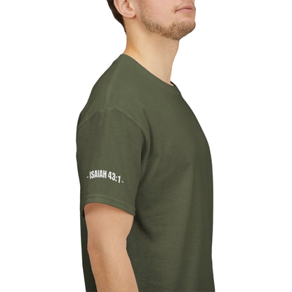 Belong to Christ T-Shirt — Christian Cross Fingerprint Tee (Isaiah 43:1)