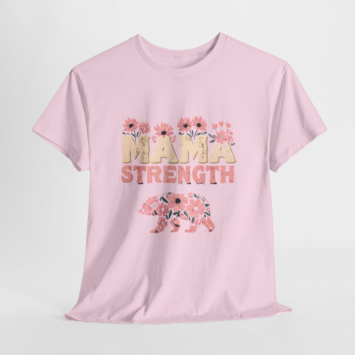 Mama Strength T-Shirt — Floral Mama Bear Tee for Mothers, Mother’s Day Gift