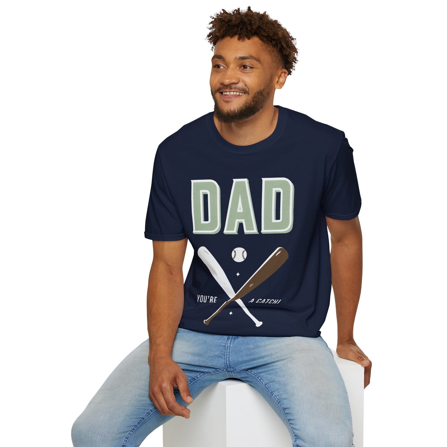 Dad Baseball T-Shirt – ‘You’re a Catch’ Sports Graphic Tee for Fathers, Father’s Day Gift