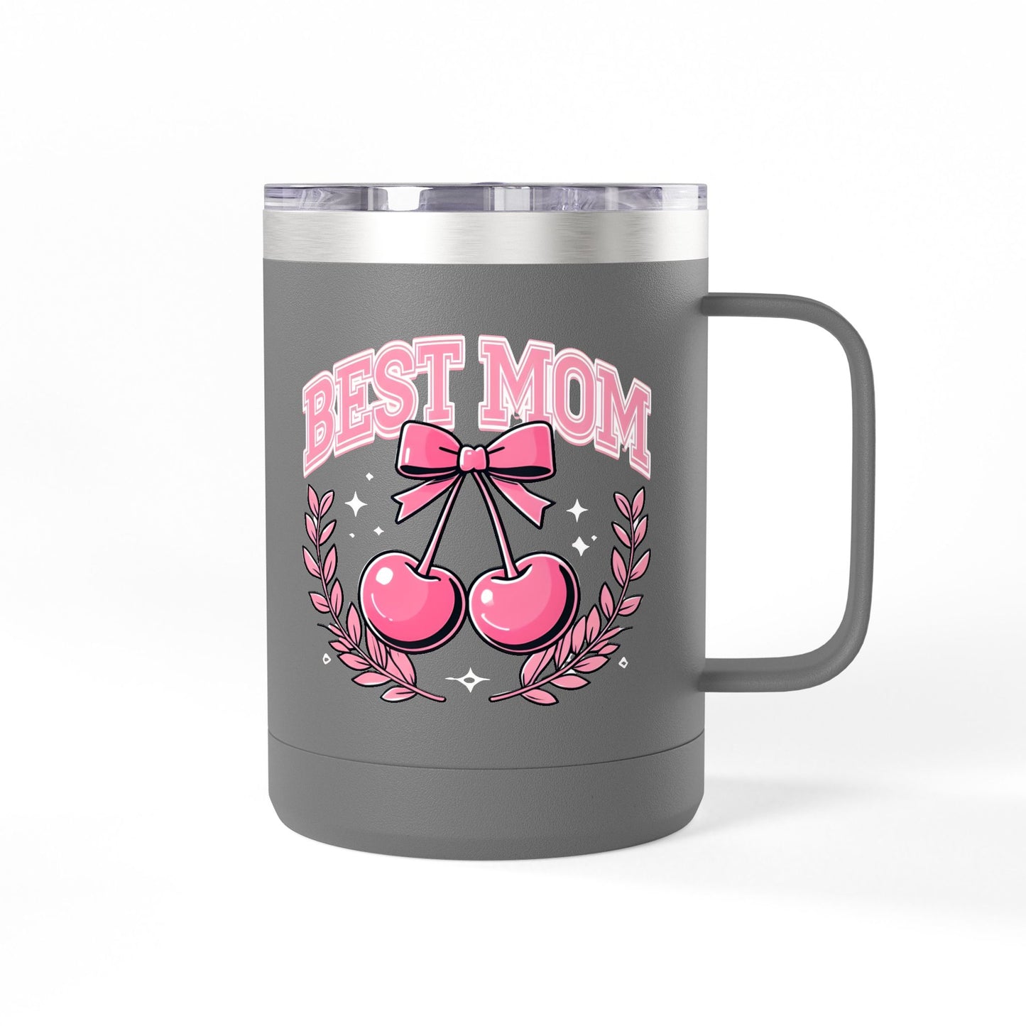 Best Mom Pink Bow & Cherries - 15oz Tumbler