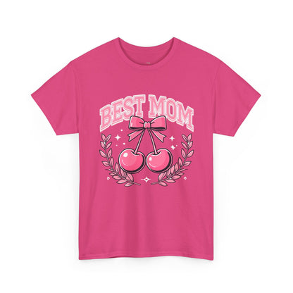 Best Mom Cherry Tee — Cute Pink Mother's Day T-Shirt