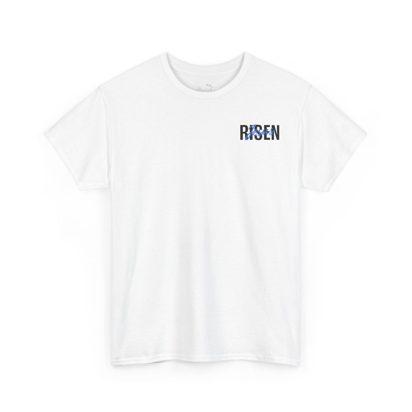 BLUE Risen Jesus Tee — Christian Easter Shirt with Crown of Thorns Design