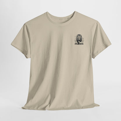 Lion and Lamb Graphic Tee — Protective Lion with Lamb Illustration