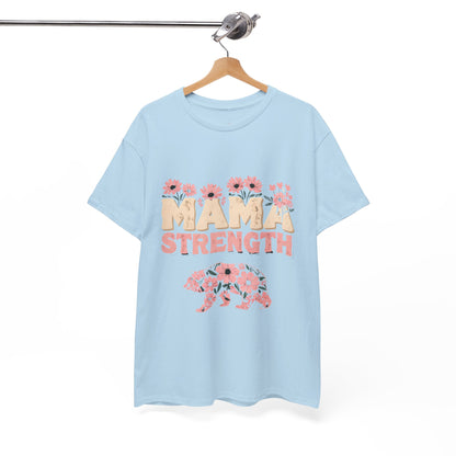 Mama Strength T-Shirt — Floral Mama Bear Tee for Mothers, Mother’s Day Gift