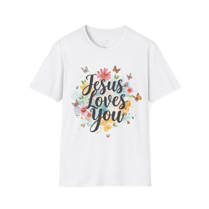 Jesus Loves You Floral T-Shirt — Christian Faith Inspirational Tee