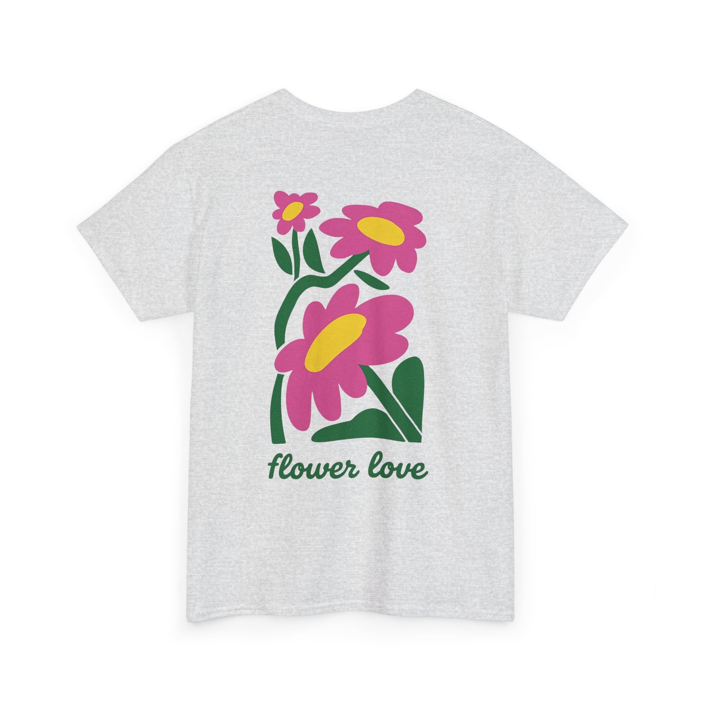 Flower Love T‑Shirt — Retro Pink Floral Graphic Tee