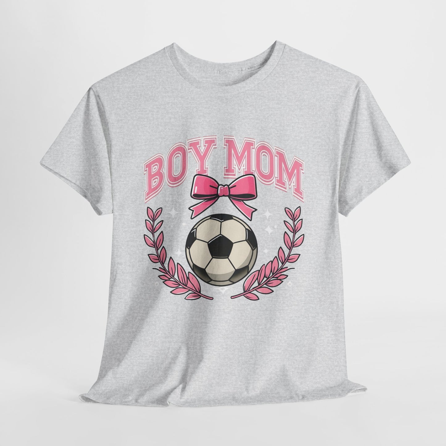 Boy Mom T-Shirt — Pink Laurel Bow