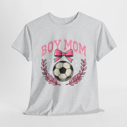 Boy Mom T-Shirt — Pink Laurel Bow