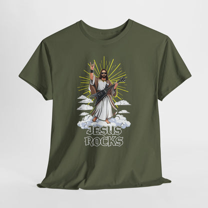 Jesus Rocks T‑Shirt — Rock & Faith Graphic Tee