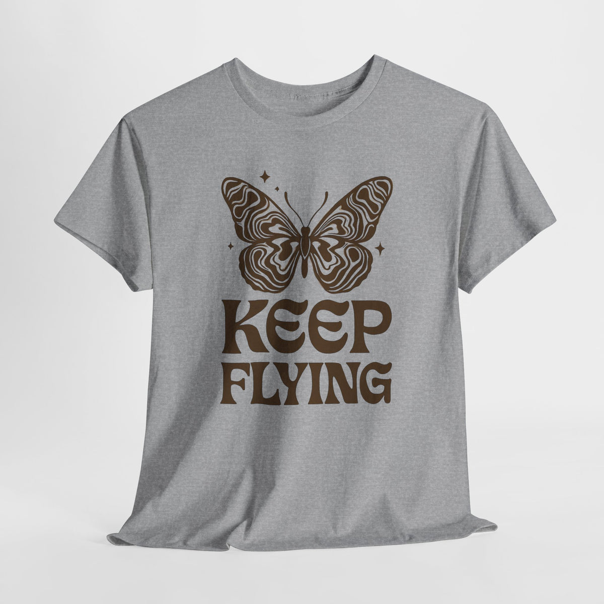 Keep Flying Butterfly Tee — Retro Motivational Graphic Shirt