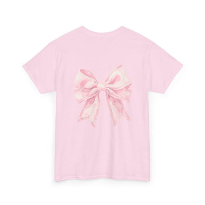 Feeling Bonita Tee — Pink Bow Graphic Cotton T‑Shirt