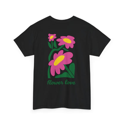 Flower Love T‑Shirt — Retro Pink Floral Graphic Tee