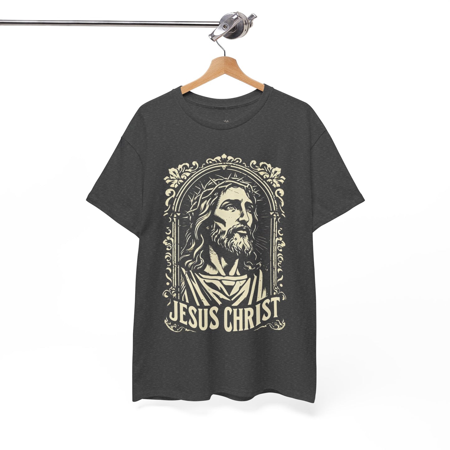 Jesus Christ Front Graphic Tee - Vintage Ornate T-Shirt