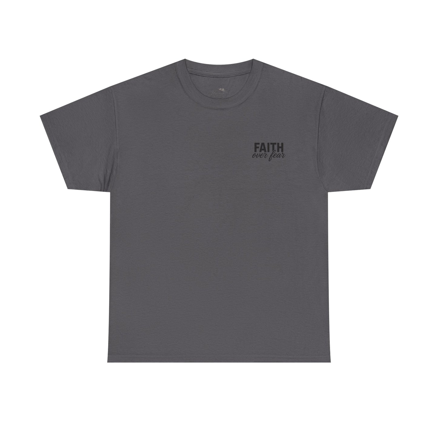 Faith Over Fear T-Shirt — BLUE Christian Cross Inspirational Tee