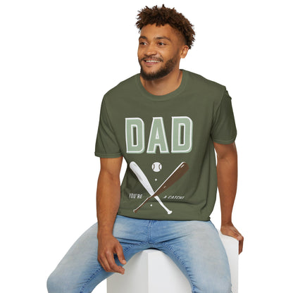 Dad Baseball T-Shirt – ‘You’re a Catch’ Sports Graphic Tee for Fathers, Father’s Day Gift