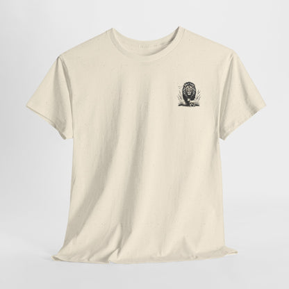Lion and Lamb Graphic Tee — Protective Lion with Lamb Illustration