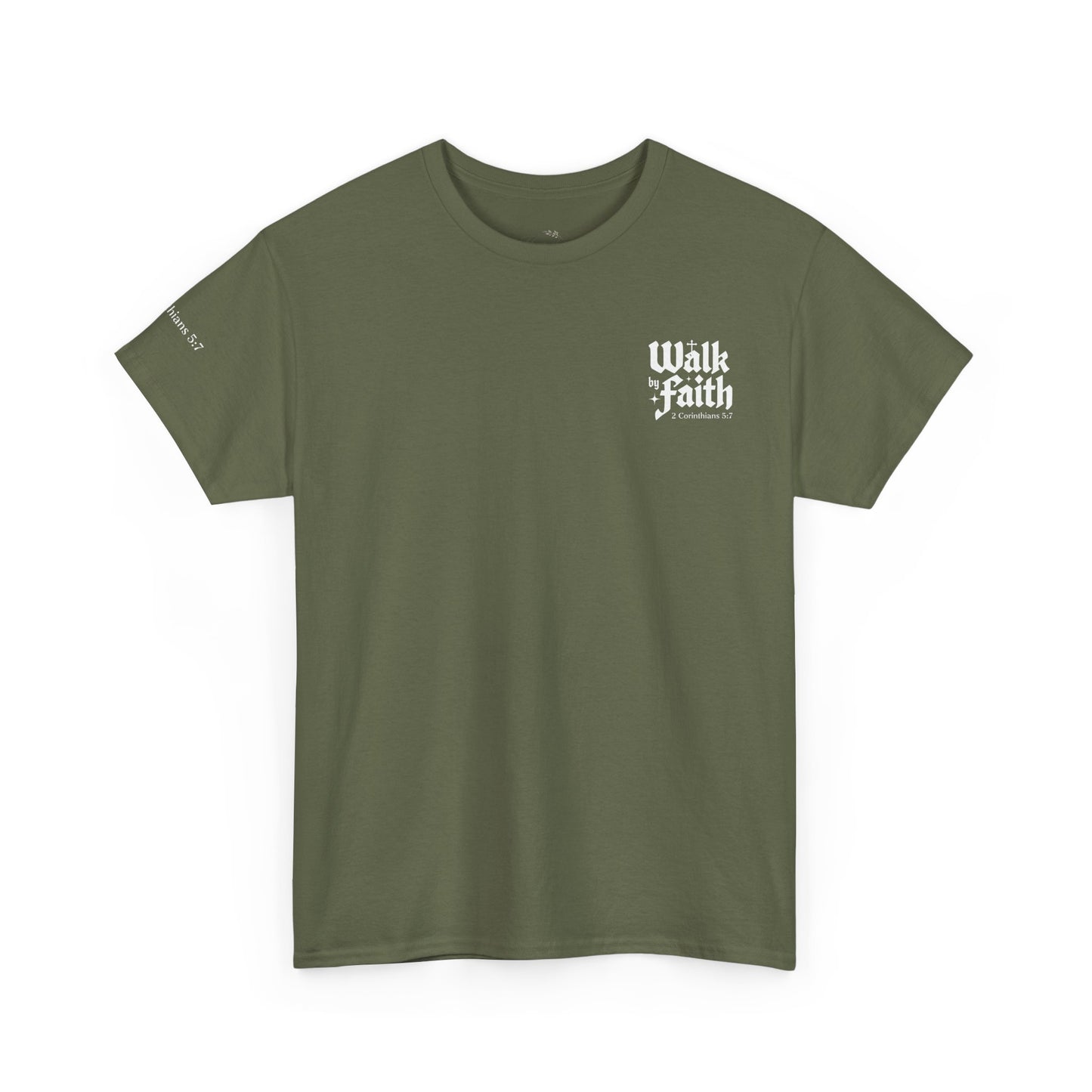 Walk by Faith T-Shirt — Christian Verse 2 Corinthians 5:7 Tee