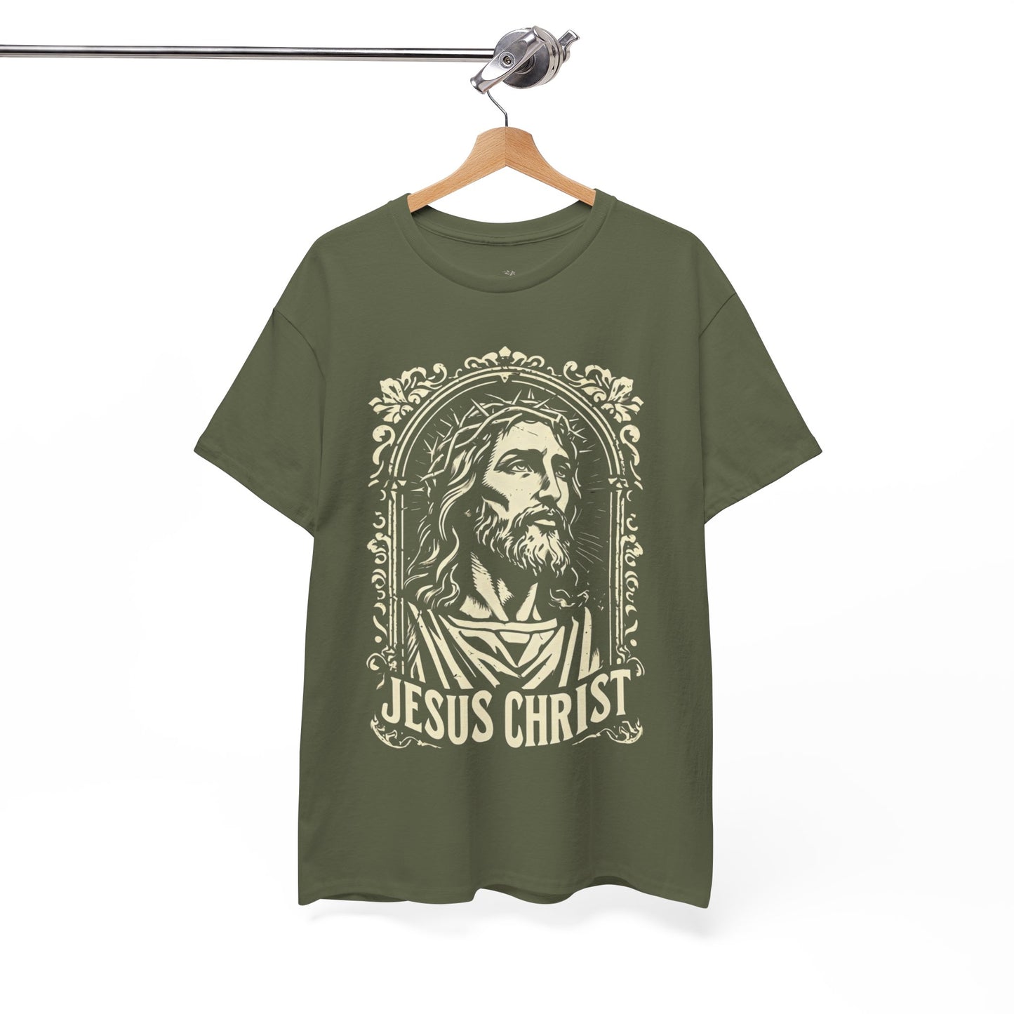 Jesus Christ Front Graphic Tee - Vintage Ornate T-Shirt