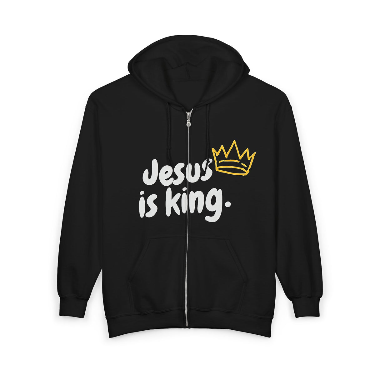 (UNISEX) Jesus Is King Zip Hoodie — Faith-Based Full‑Zip Sweatshirt