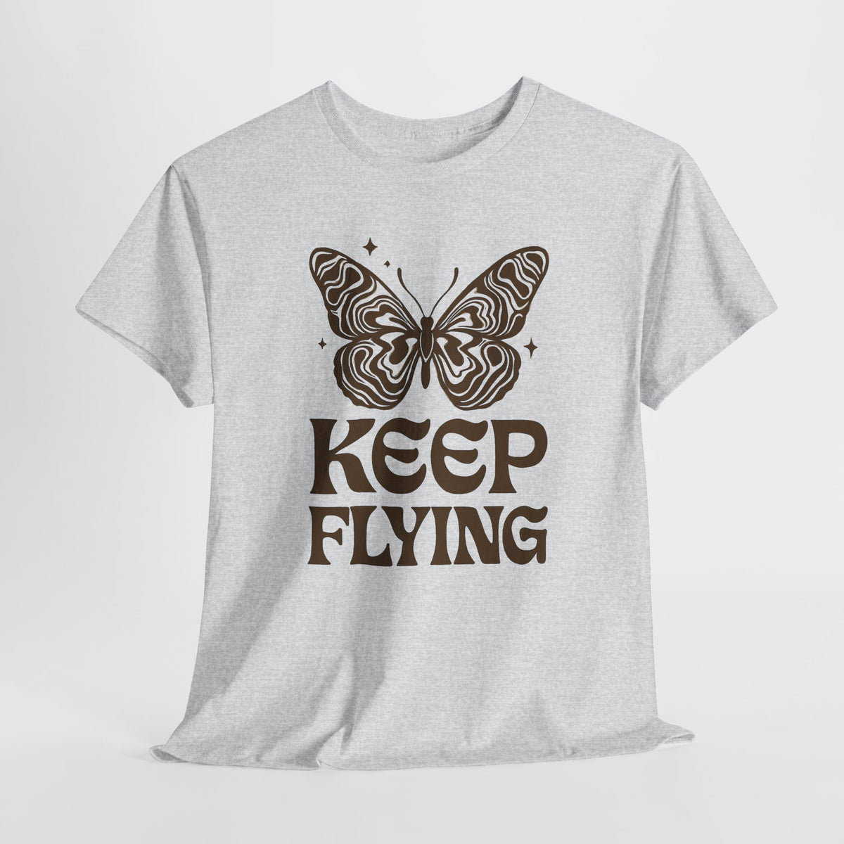 Keep Flying Butterfly Tee — Retro Motivational Graphic Shirt