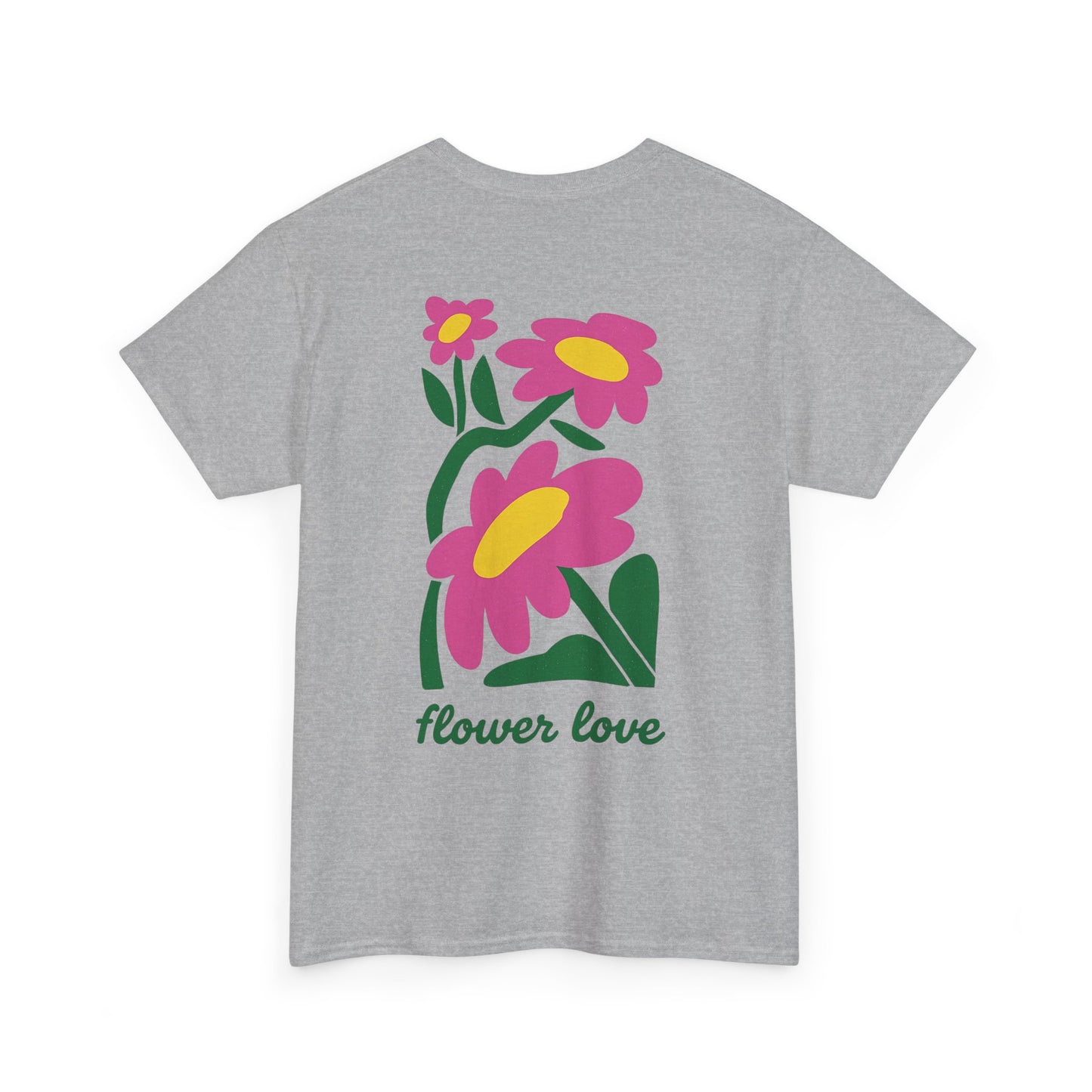 Flower Love T‑Shirt — Retro Pink Floral Graphic Tee