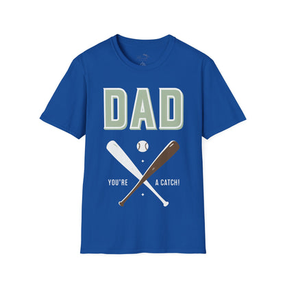 Dad Baseball T-Shirt – ‘You’re a Catch’ Sports Graphic Tee for Fathers, Father’s Day Gift
