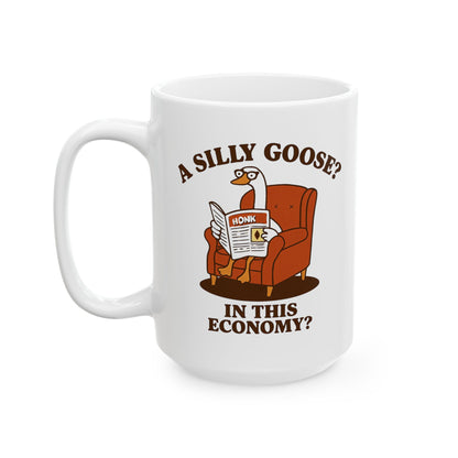 Funny Coffee Mug – “A silly goose? In this economy?” Retro Cartoon Design