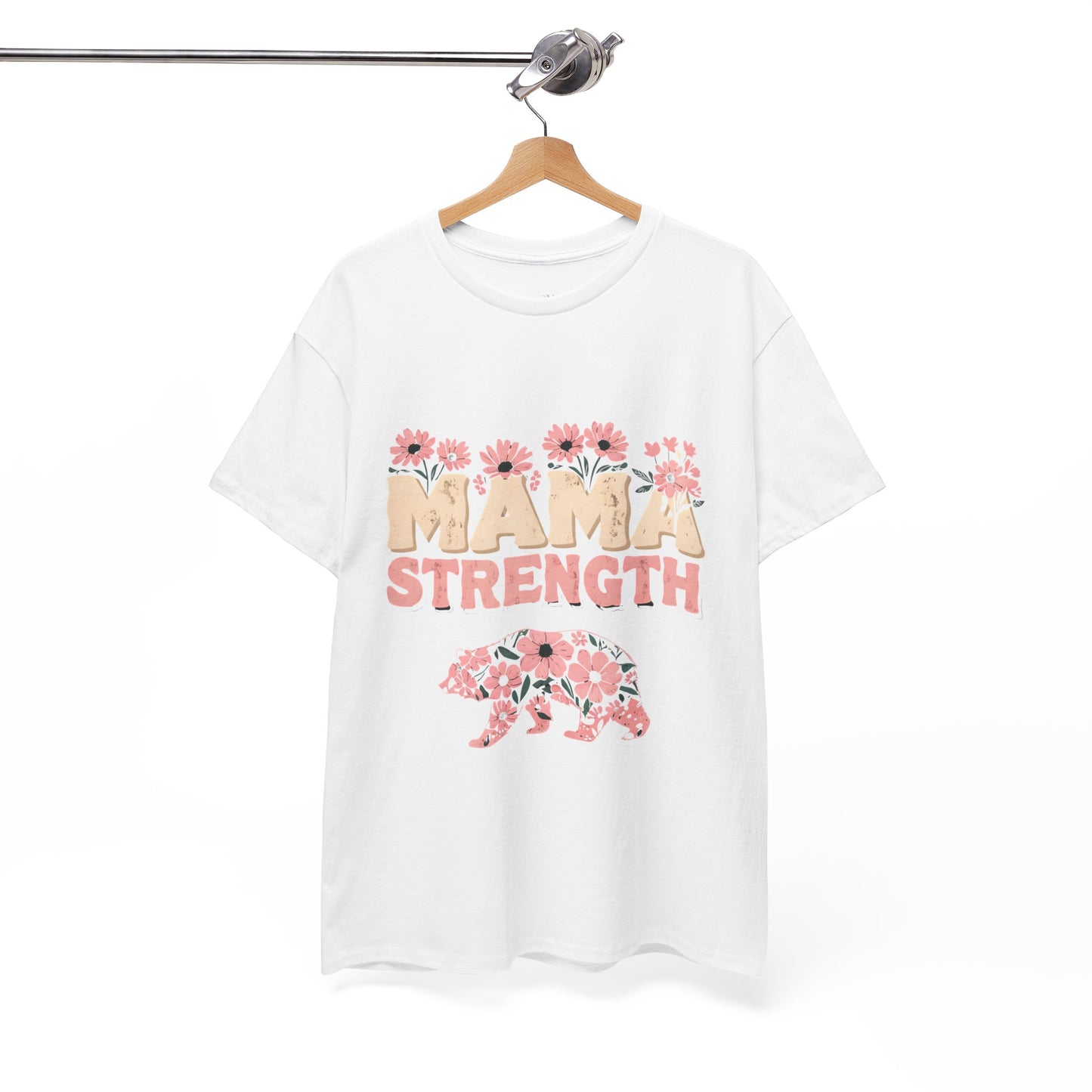 Mama Strength T-Shirt — Floral Mama Bear Tee for Mothers, Mother’s Day Gift