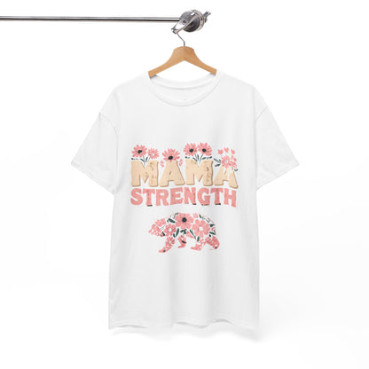 Mama Strength T-Shirt — Floral Mama Bear Tee for Mothers, Mother’s Day Gift