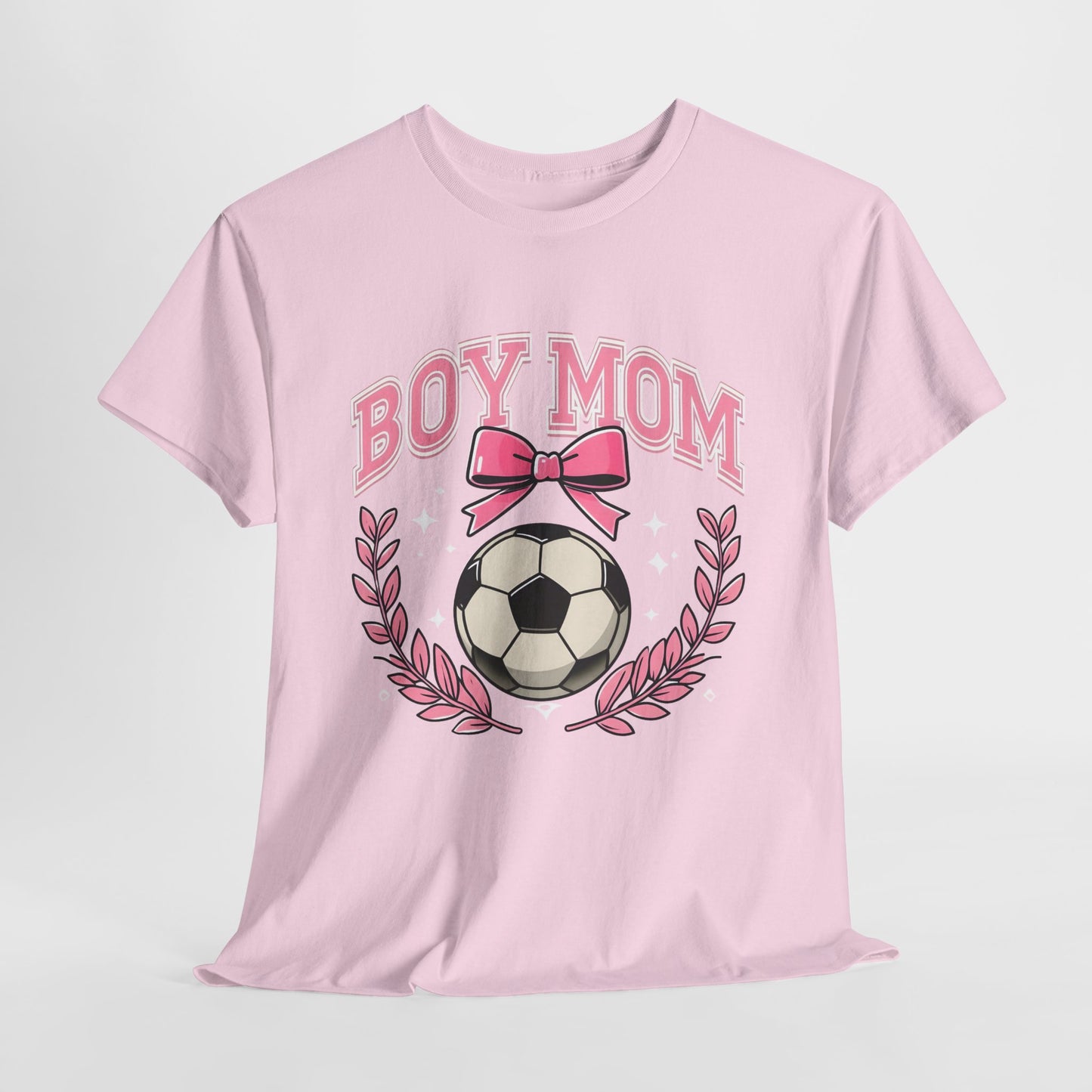 Boy Mom T-Shirt — Pink Laurel Bow