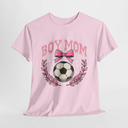 Boy Mom T-Shirt — Pink Laurel Bow