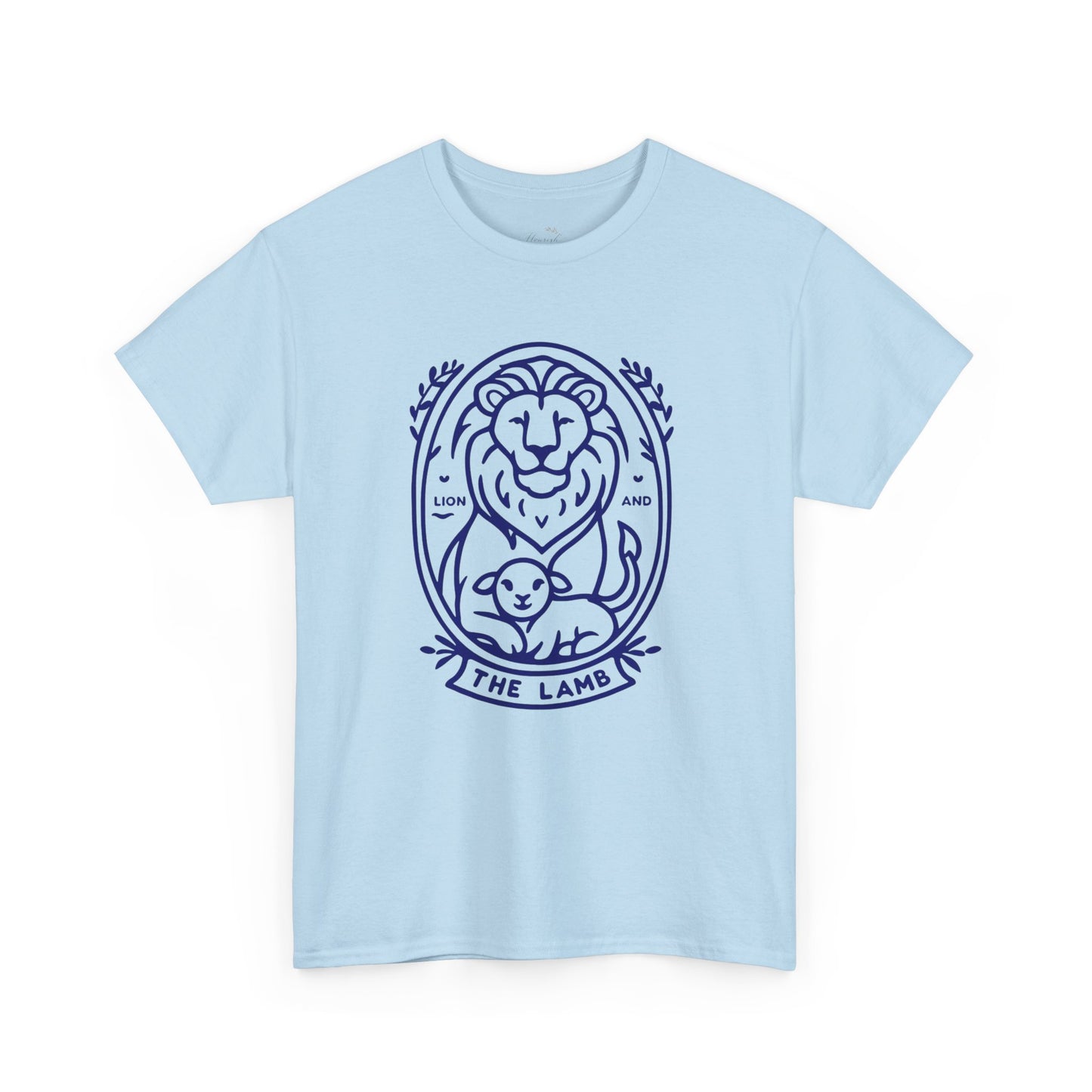 The Lamb Crewneck T‑Shirt — Lion & Lamb Faith Graphic Tee