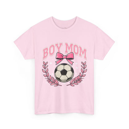 Boy Mom T-Shirt — Pink Laurel Bow